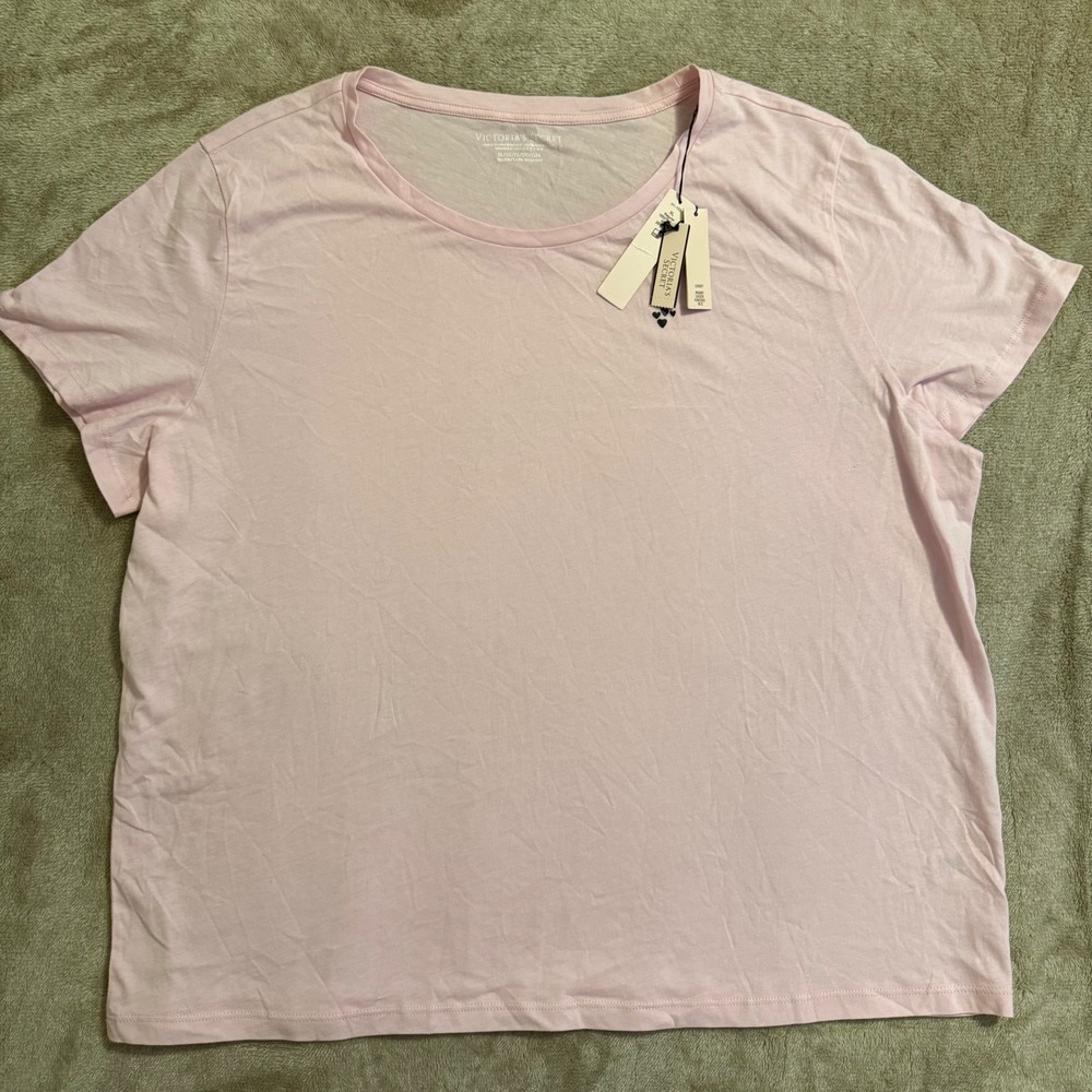 Victoria's Secret Pink Heart Graphic Cotton T-Shirt XL NWT